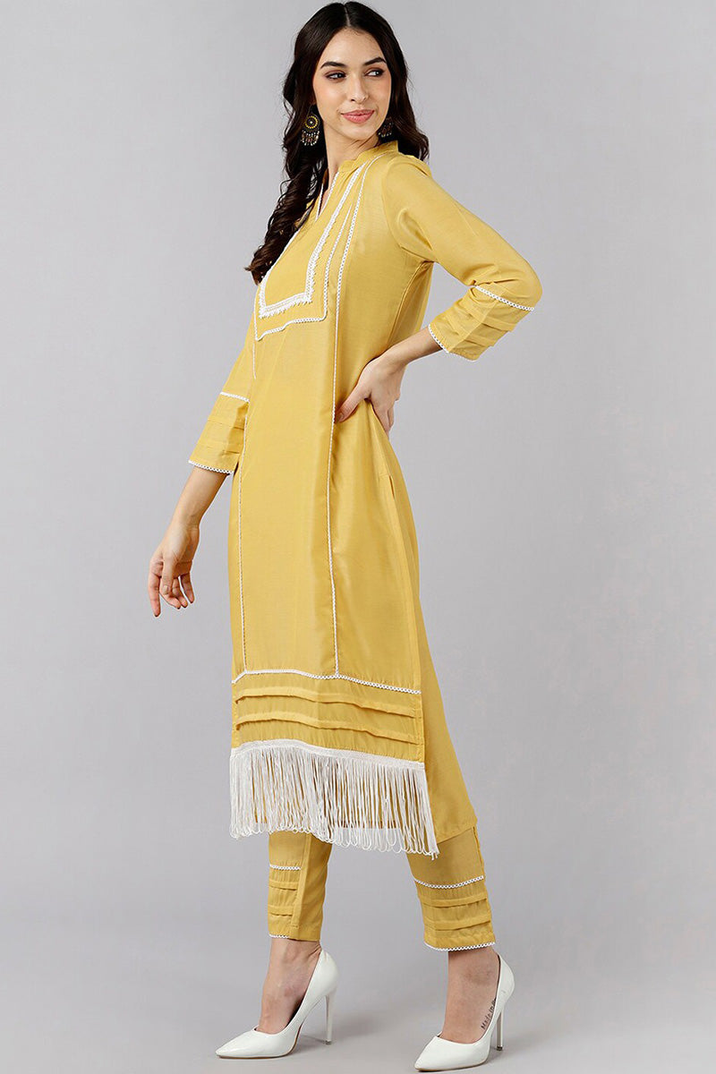 AHIKA Women Solid Kurta with Trousers