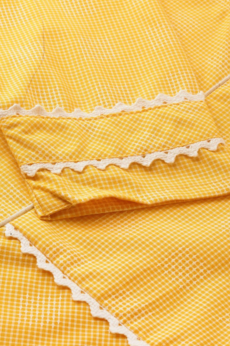 AHIKA Women Yellow Checked Kurta