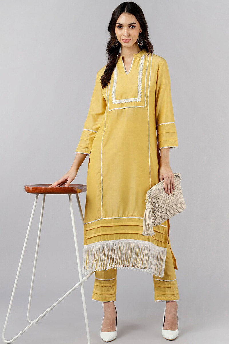 AHIKA Women Solid Kurta with Trousers