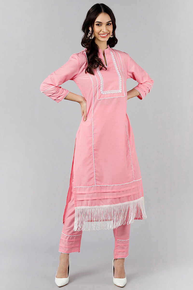 AHIKA Women Solid Kurta with Trousers