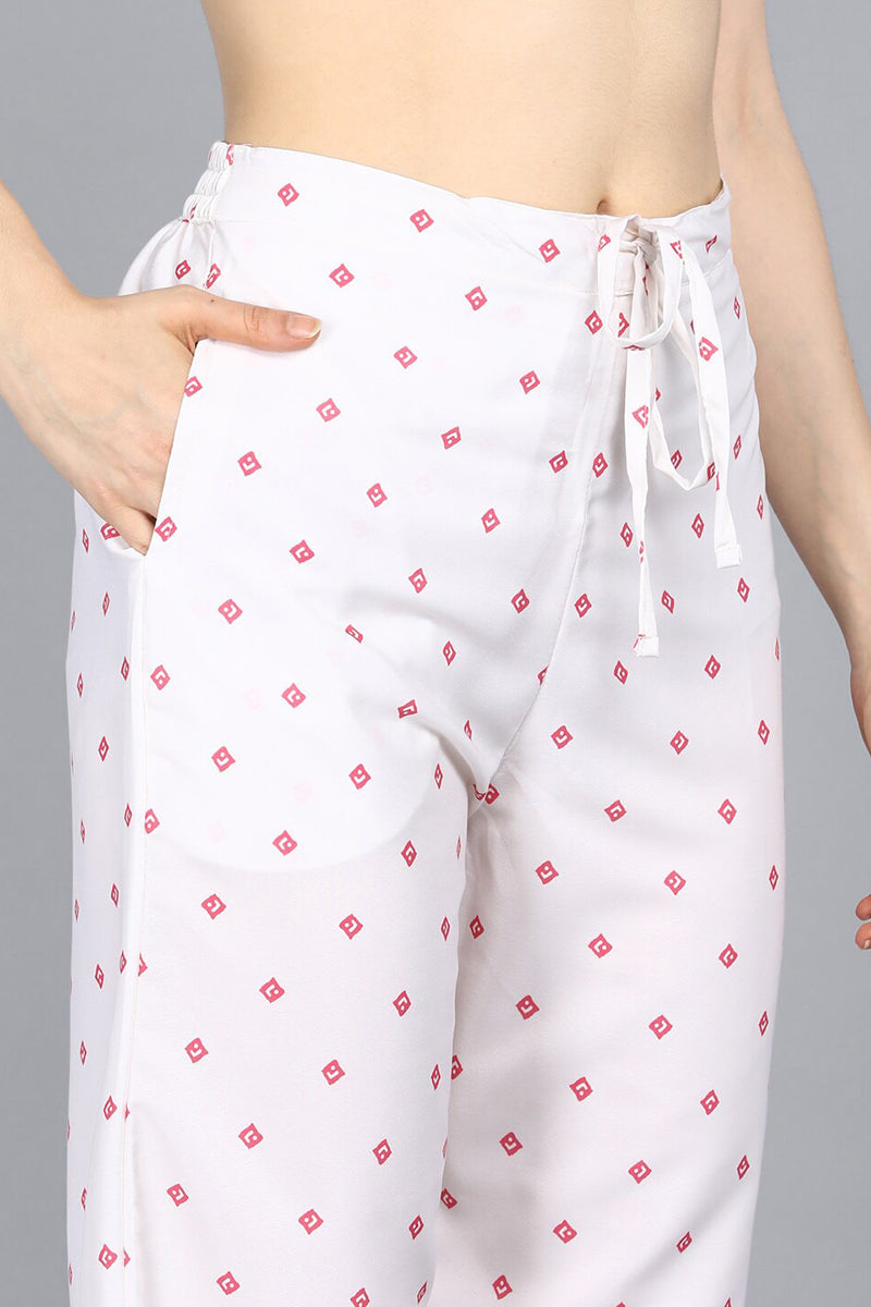 Ahika Women Crepe Pink Ethnic Motifs Printed Straight Kurta Trousers And Dupatta Set 