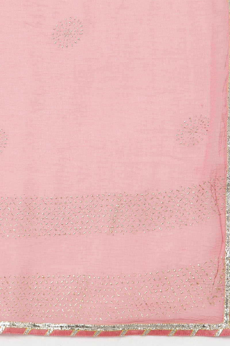 Pink Poly Silk Solid Solid Kurta Trousers With Dupatta PKSKD1594