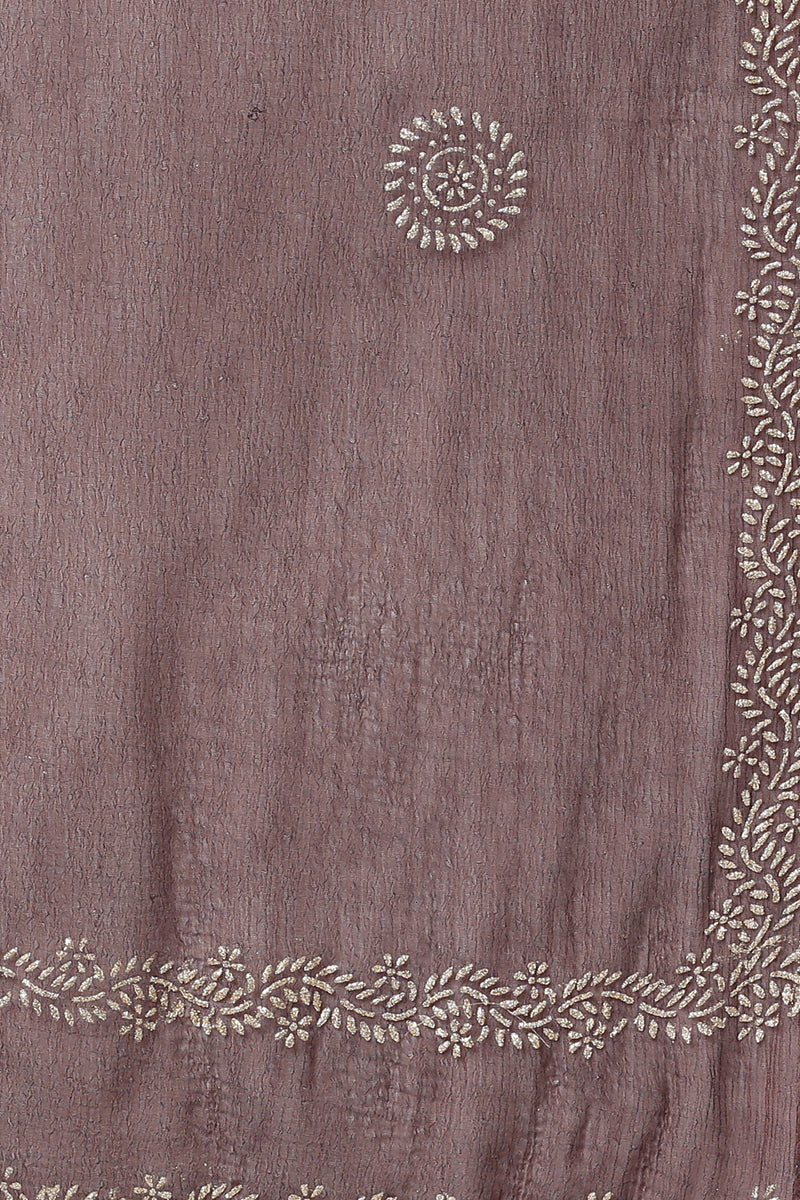 Maroon Silk Blend Anarkali Woven Design Kurta Pant With Dupatta PKSKD1917