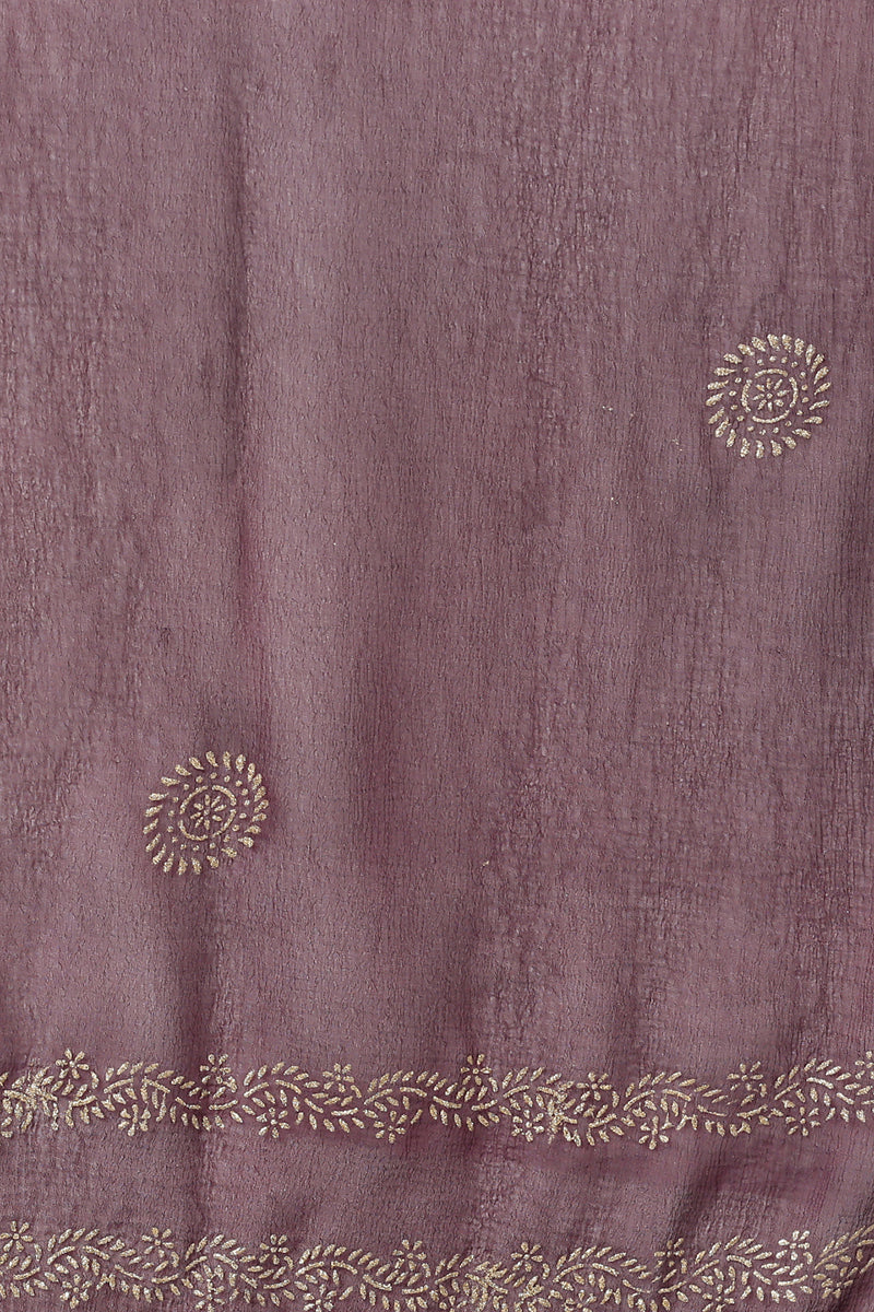 Burgundy Silk Blend Anarkali Woven Design Kurta Pant With Dupatta PKSKD1918