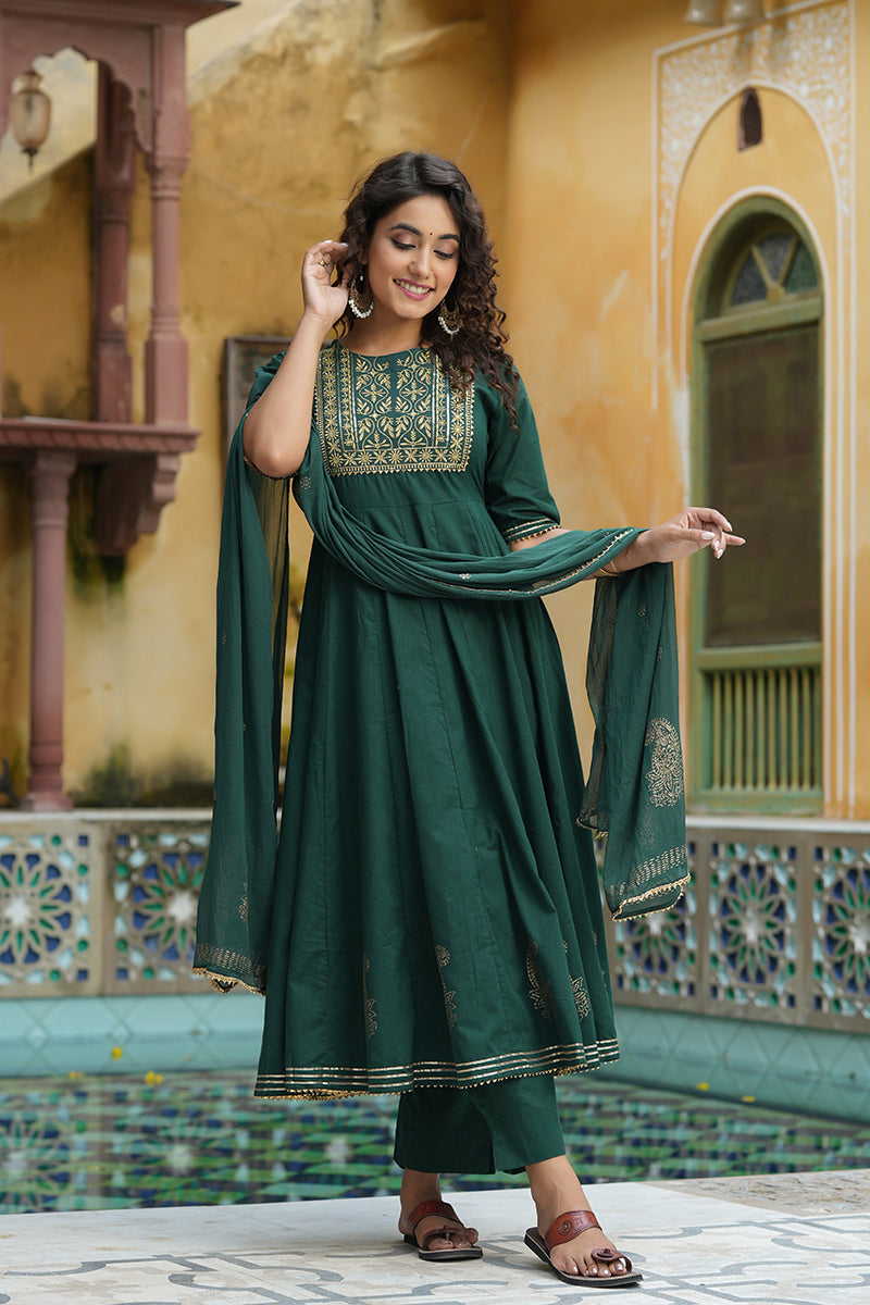 Buy Green Georgette Abaya Style Anarkali Suit Party Wear Online at Best  Price | Cbazaar