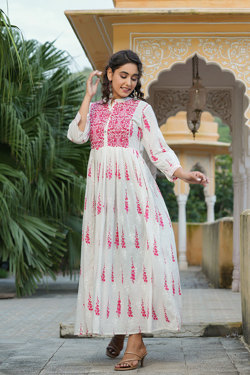 Fancy Designer Party Wear Stylish Anarkali Kurti With Pant And Dupatta Set,  Embroidery And Gota Work at Rs 800 in Jaipur