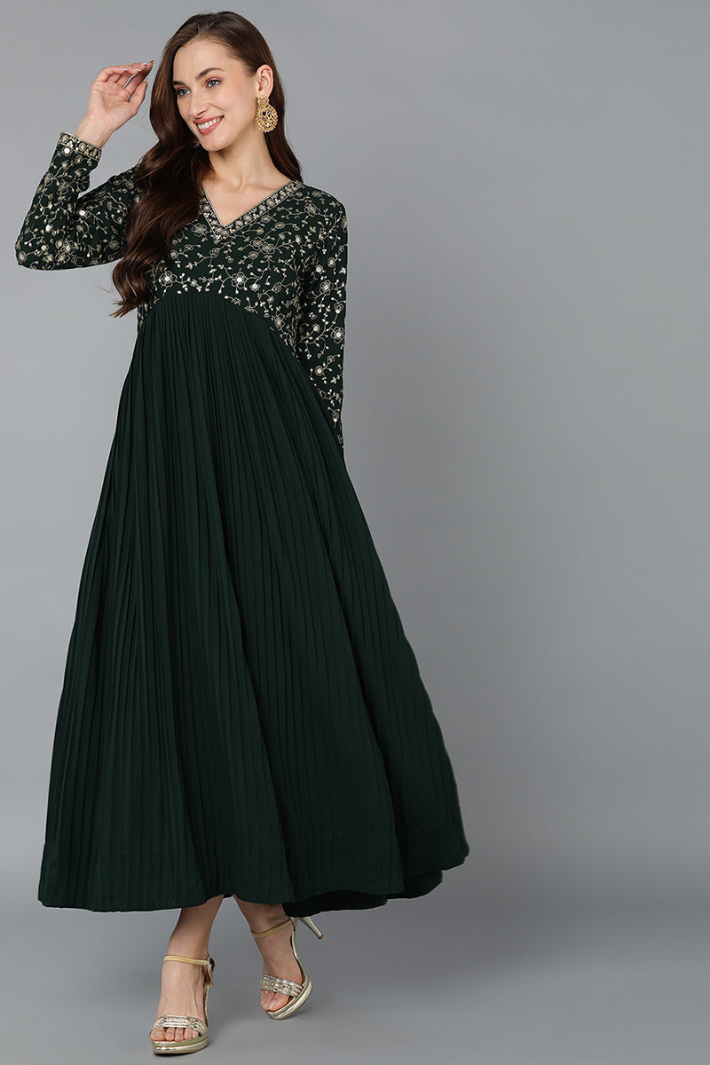 Green Georgette Anarkali Kurta VCK9182