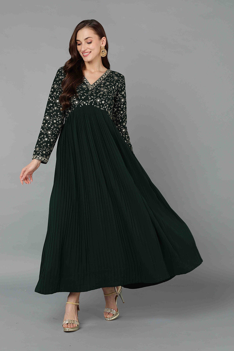 Green Georgette Anarkali Kurta VCK9182