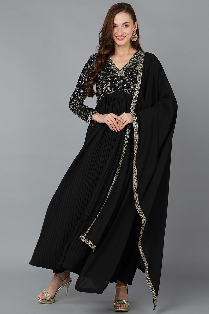 Black Georgette Anarkali Kurta