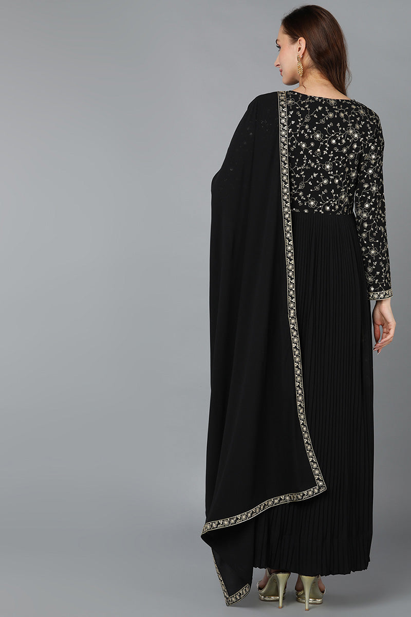 Black Georgette Anarkali Kurta