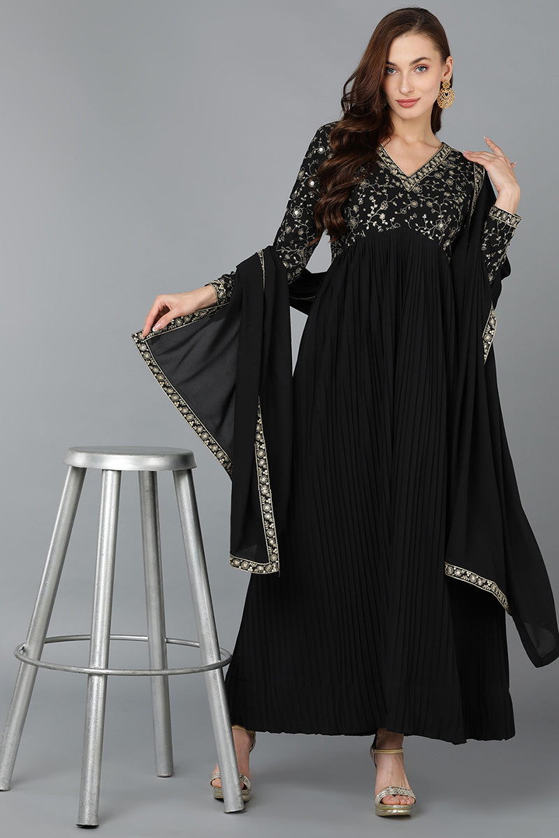 Black Georgette Anarkali Kurta