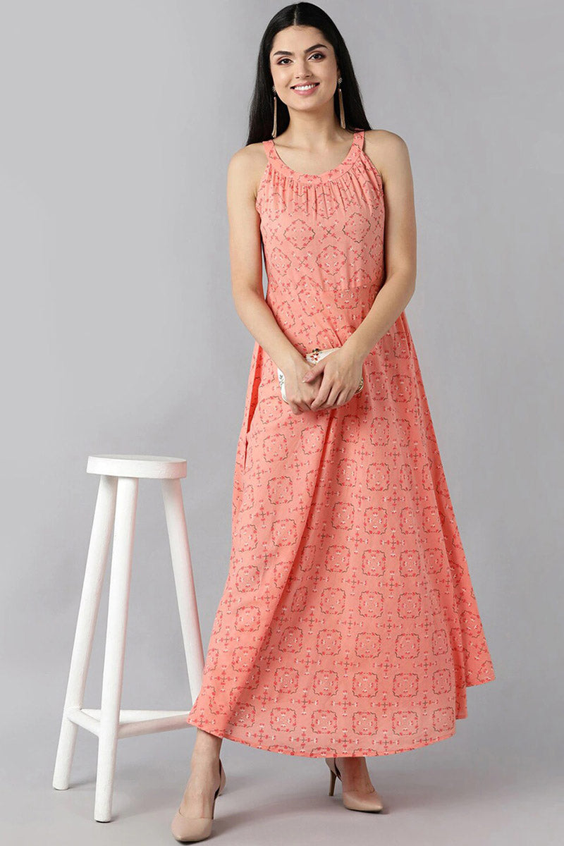 Peach colour hotsell maxi dress