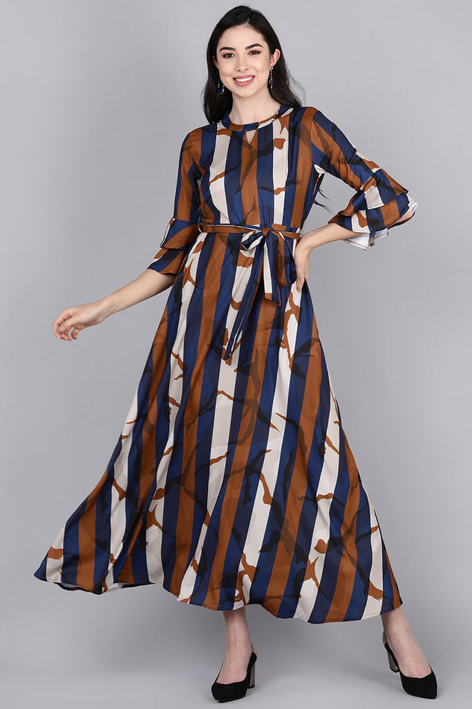 Striped Printed Dress – Thilakawardhana