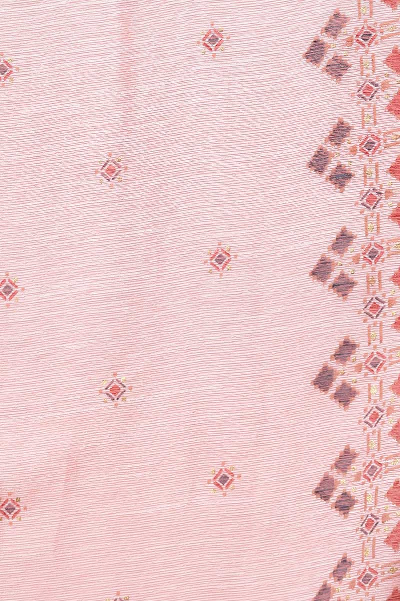 Pink Cotton Blend Anarkali Kurta Pant With Dupatta VKSKD1550