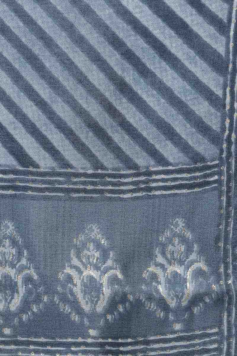 Charcoal Cotton Blend Kurta Trousers With Dupatta VKSKD1558