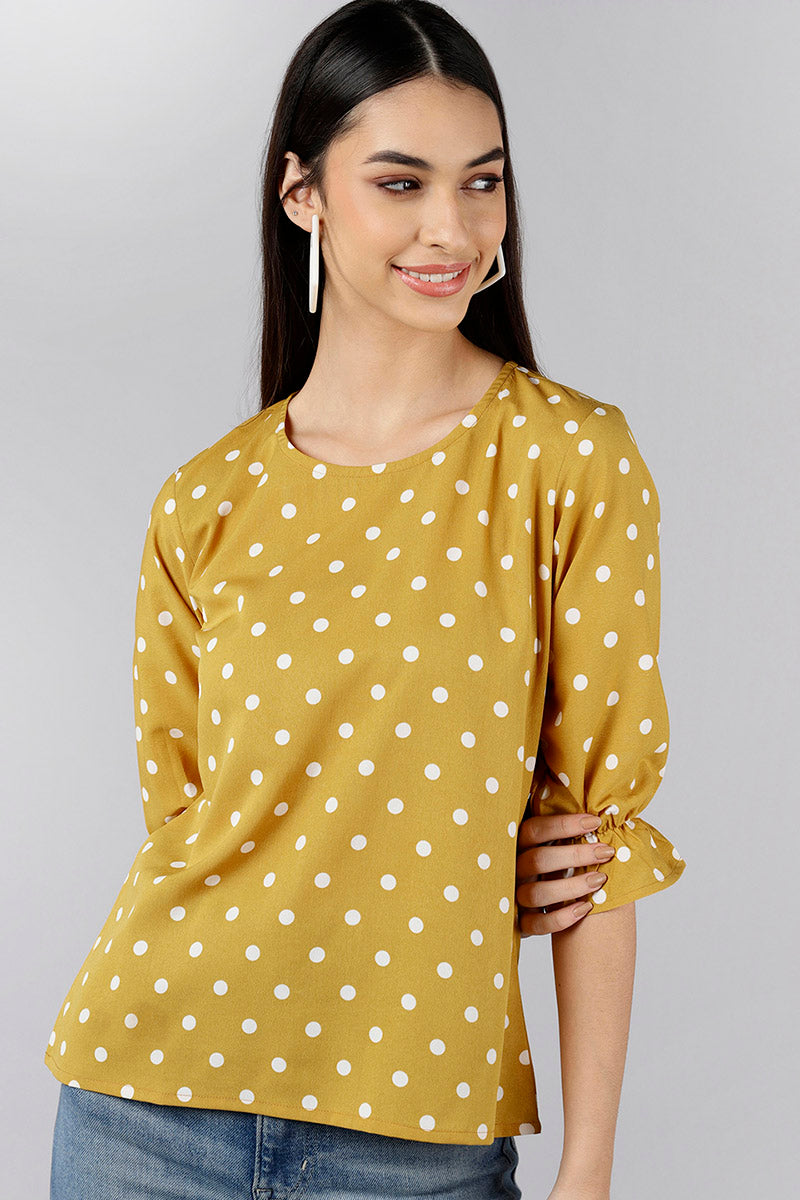 Mustard polka 2024 dot shirt