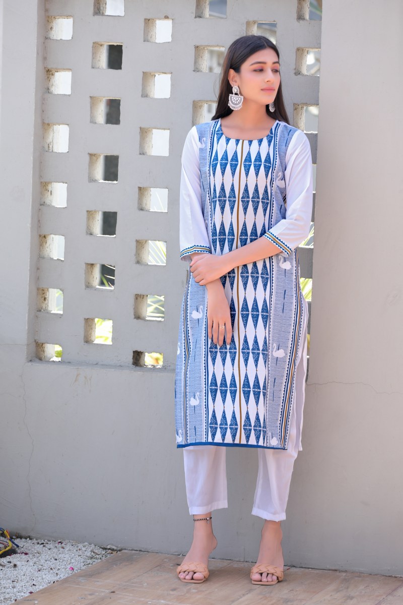 Geometric on sale print kurti