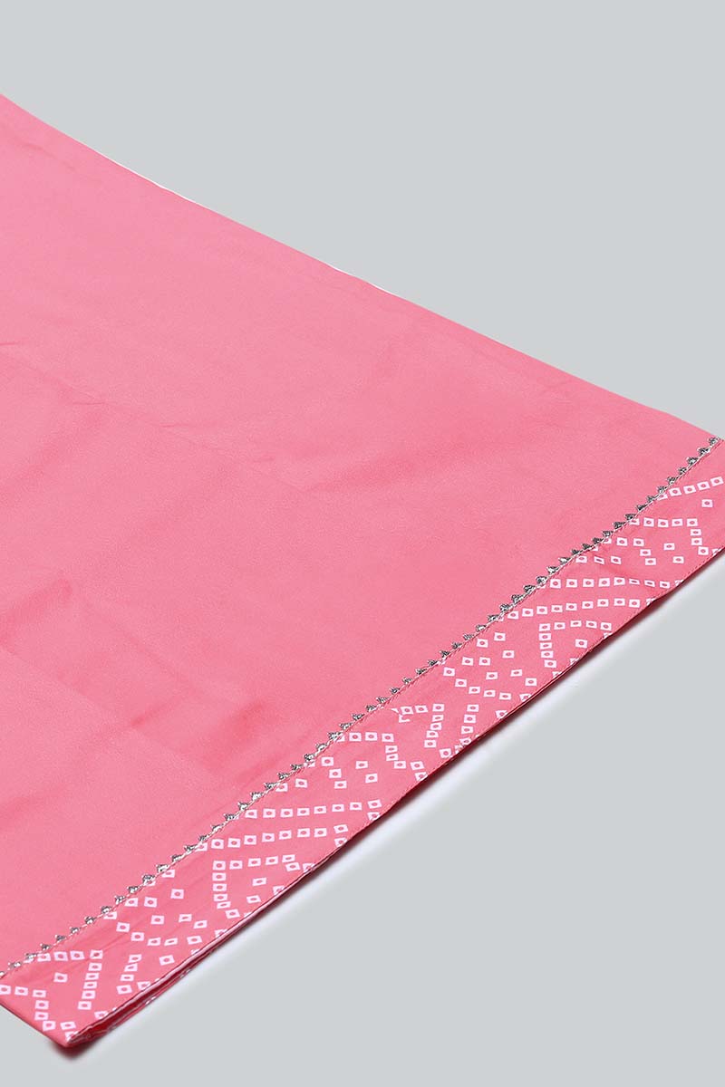 Ahika Women Crepe Pink Geometric Printed Straight Kurta Palazzo Set