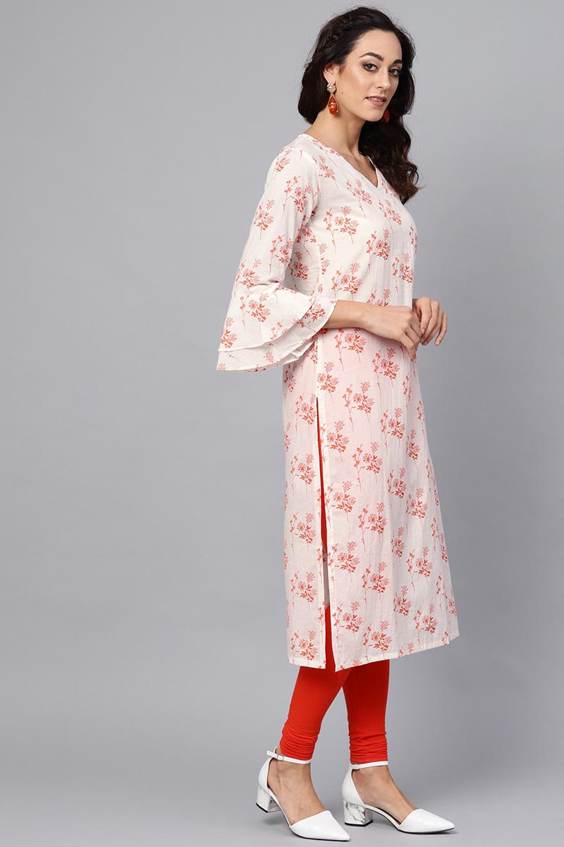 Ahika Women Daily Wear Color Cotton Fabric Printed Fancy Kurti 