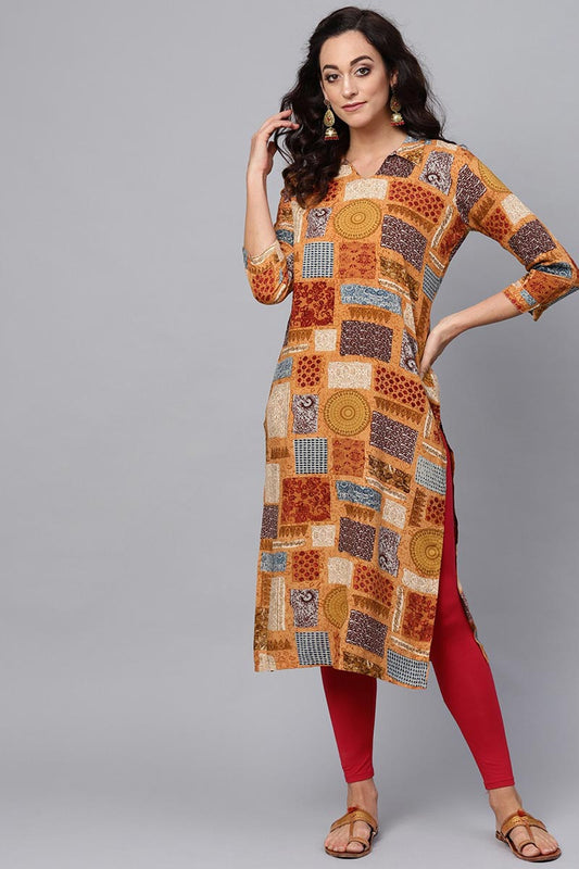 Ahika Women Casual Wear Cotton Fabric Multi Color Printed Trendy Kurti 