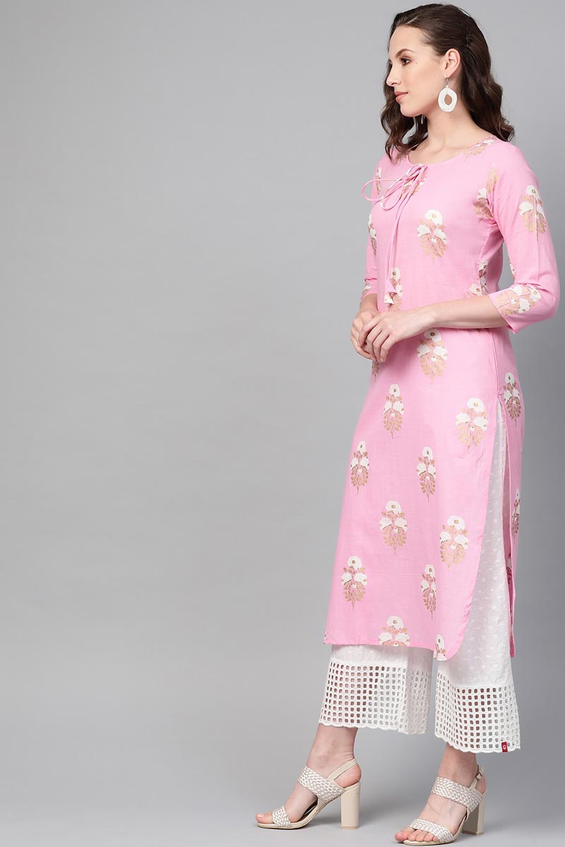 Ahika Women Pink Color Printed Trendy Kurti 