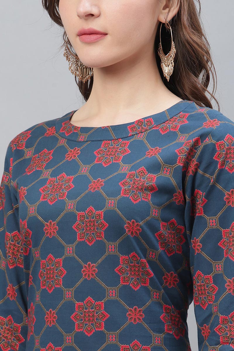 Baanvi Kavya Cotton Daily Wear Kurtis With Fancy Embroidery